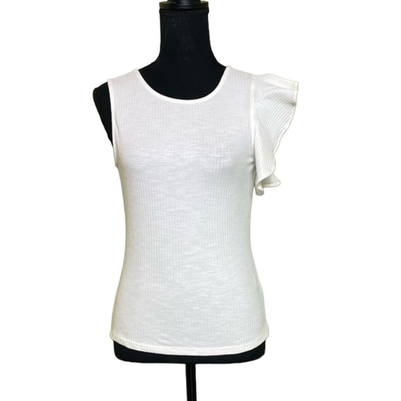 NWT Sugar+Lips Ruffle Sleeve Ribbed Tank Top (B-TSE) - Picture 1 of 10